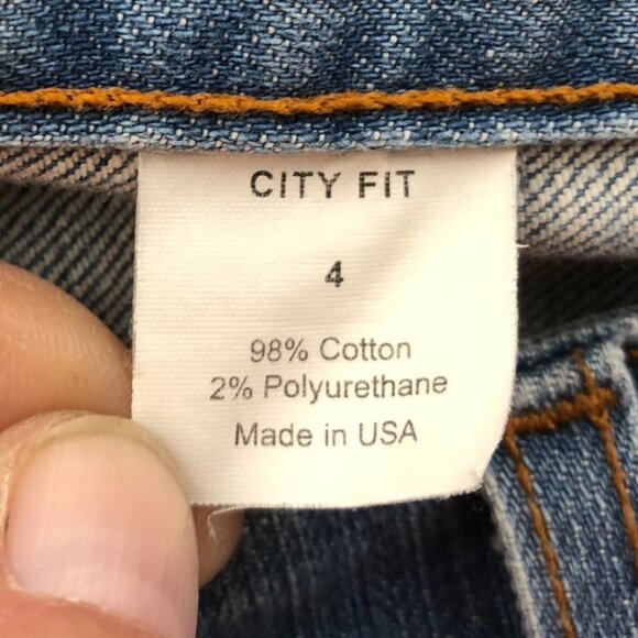 J. Crew Womens Jeans Size 4 City Fit Flare Frayed Hem Blue Denim Casual Y2K - Picture 4 of 16